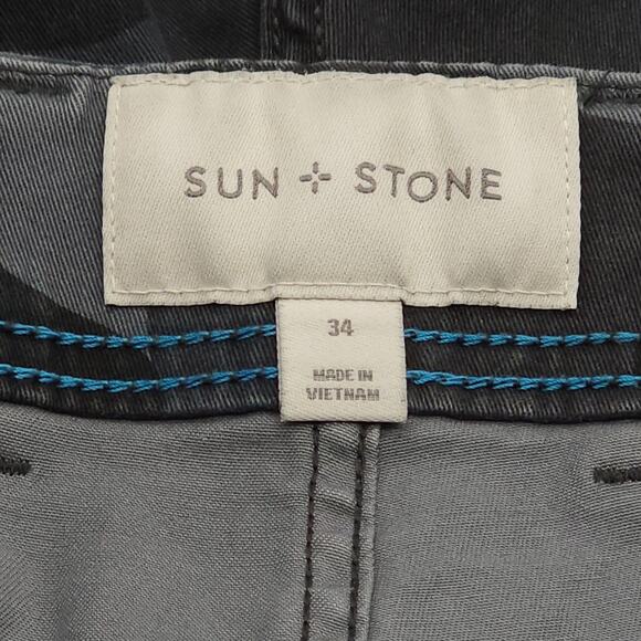 Sun + Stone Cargo Shorts Mens 34 Camo Camouflage Pockets Casual Modern Outdoor - Picture 7 of 13